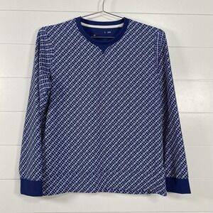 Peter Millar Pullover Mens Medium Geometric Print Long Sleeve Performance Golf